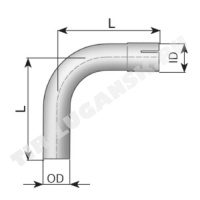 Колено глушителя D127*90"