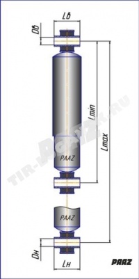 Амортизатор 372-583 d19*57/d19*57 передний