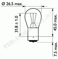 Лампочка 24v21w одноконт.