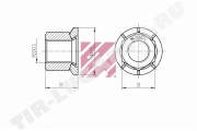 Гайка М22*1.5 колеса с юбкой SW32 H=31