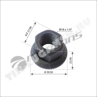 Гайка М18*1.5 колесная SW27 с юбкой Гайка М18*1.5 колесная SW27 с юбкой