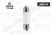 Лампа двухцокольная салонная 12В, 5ВТ, 35мм, C5W, SV8.5 (92905)